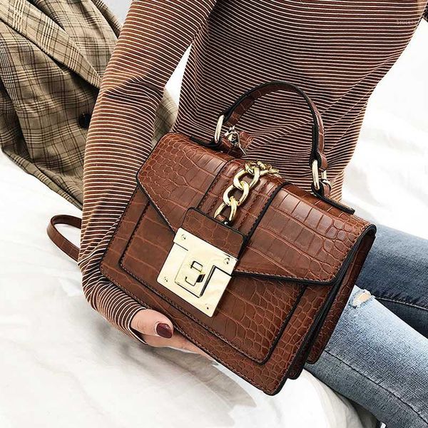 

vintage alligator shoulder bags women chain handbags pu leatehr crossbody bag for women small flap famale purses1
