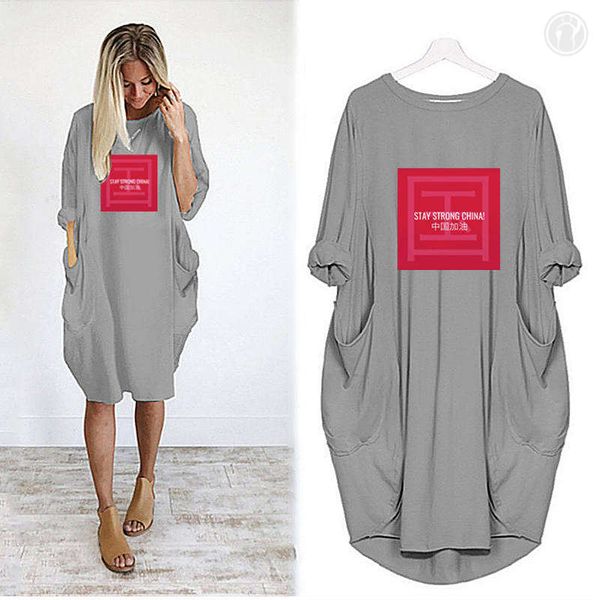 

Women Designer Shirts Long Skirt Summer Brand T Shirts Loose Breathable Dress Pocket Luxury Lettters Printed Short Sleeves Lady 11 11