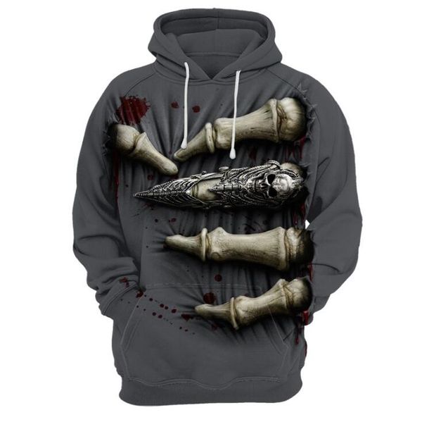 

Male 3d Hoodies Cool Men Hip Hop Hooded Hoodies Fashion Skull Hand 3d Print Skull Sweatshirts Men Rock Funny Tops
