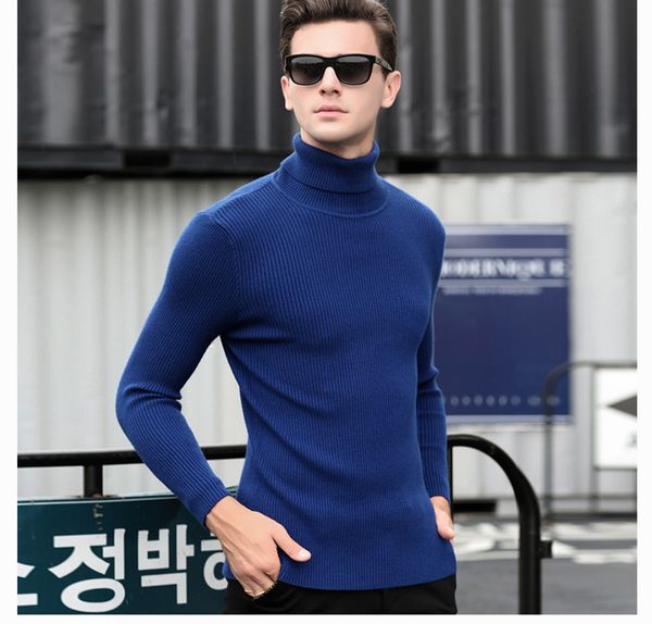 

mrmt 2018 brand autumn and winter new men's turtleneck sweater slim pullover men's pure cashmere bottoming sweater, White;black