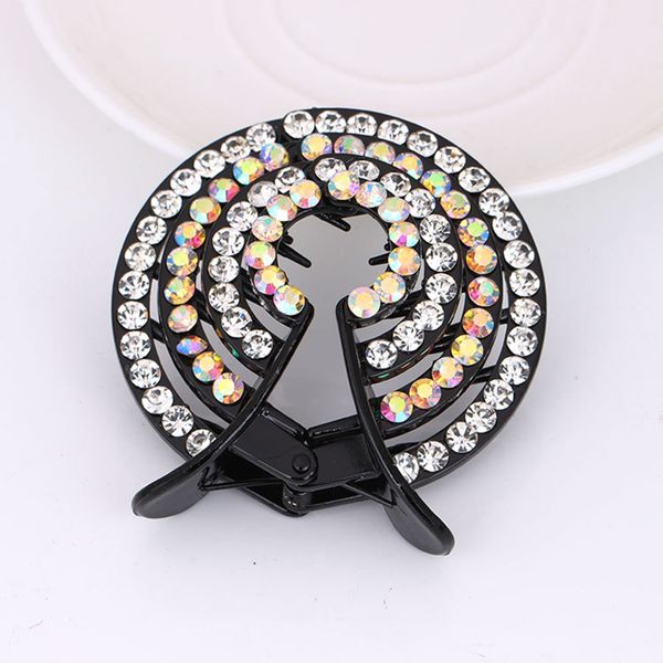 

fashion silver crystal bud hair claw half ball hair clip for women ponytail bun maker crystal clips accessories 6c2775, Golden;white