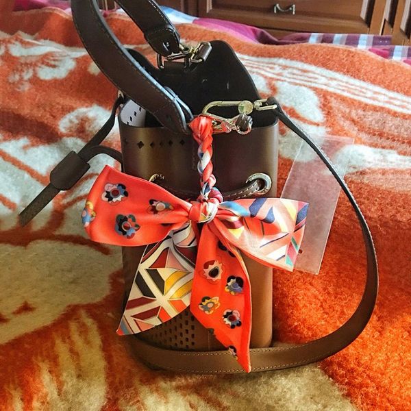 

tied bag silk scarves department wrapped bag tied bag handle scarf tied hand small ribbon strip-style scarf scarf womens, Black;purple