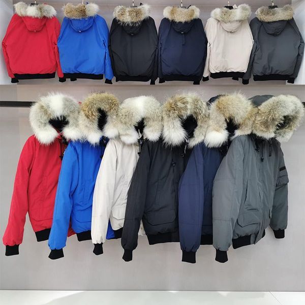 

2020 real wolf fur mens designer winter jacket goose down jacket pbi bomber parka puffer jacket coats warm overcoat jaqueta red black label