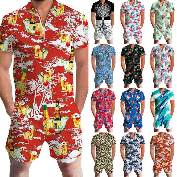 

au mens 3d пеаи one piece комбинезон zip коѬокий Ѭђкав бѬки rompers комбинезон, Gray