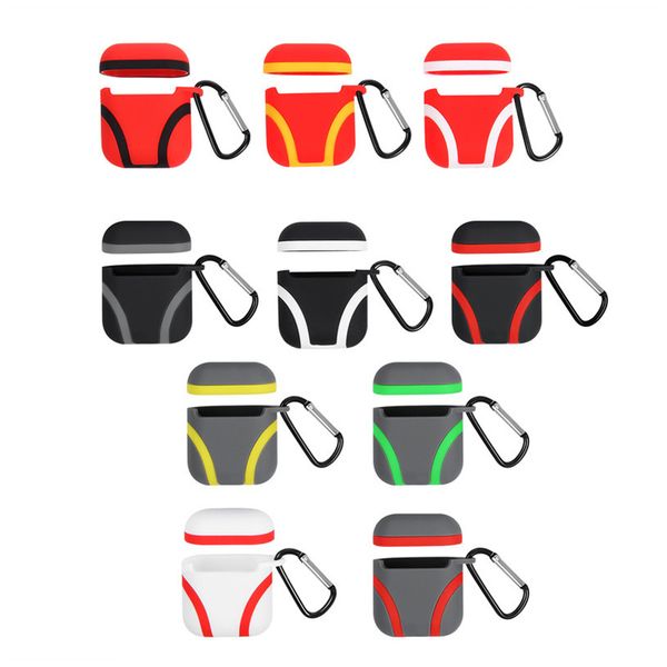 

For AirPods Protective Shockproof Silicone Case Pouch With Hook OPP Package For iPhone Wireless Bluetooth Earphone