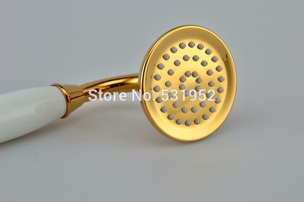 

pvd-ti gold finish brass telephone hand held shower head ceramics handle 1.5m gold shower hose gold-plated set