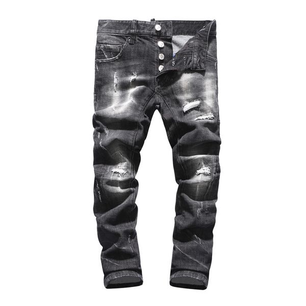 

2020 роскошные дизайнерские джинсы брюки streetwear мотоциклов стиль локомотив zipper байкер брюки классические роскошные джинсы мужские брю, Blue