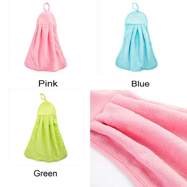 

kitchen tools hangable 3 colors soft convenient hand towel solid colors strong absorbent durable wear resistant clean rag dh0486 t03