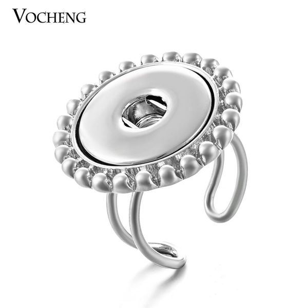 

noosa ginger snap ring adjustable interchangeable 18mm popper snap charms button jewelry vocheng vh-006, Silver
