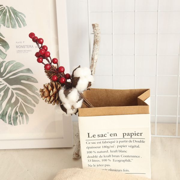 

3 пк / серия 5 глав branch цветы природные сушеные cotton искусственные растения цветы branch для украшения дома свадебные украшения поддель