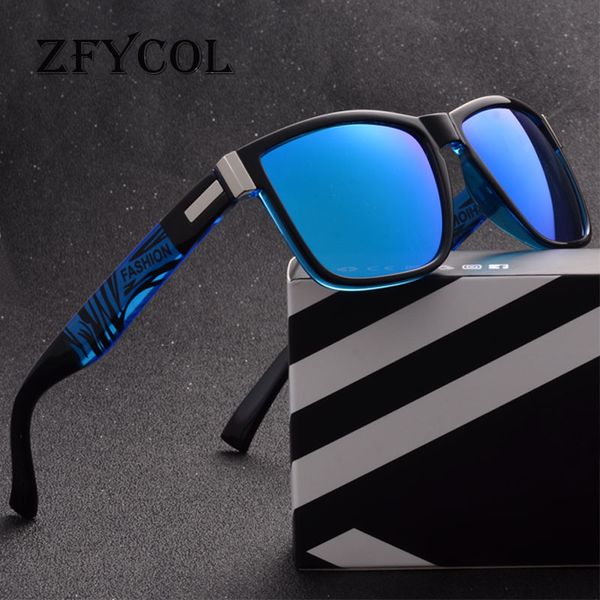 

zfycol 2019 popular polarized sunglasses men driver shades male vintage sunglasses for men mirror square travel glasses uv400, White;black