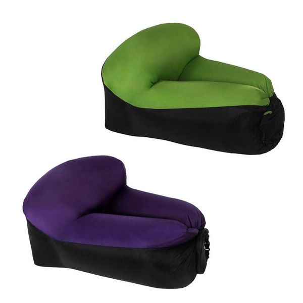 

portable inflatable air chair bed outdoor camping beach bed lazy sofa waterproof fast fabric inflatable camping sleeping bag