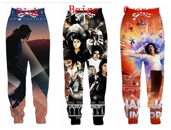 

new fashion 3d printed michael jackson jogger sweatpants women men full length hip-hop trousers pants4, Black