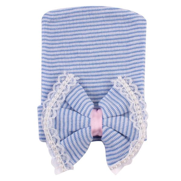 

new baby infant striped soft hat cap for newborn beanie big bow, Yellow
