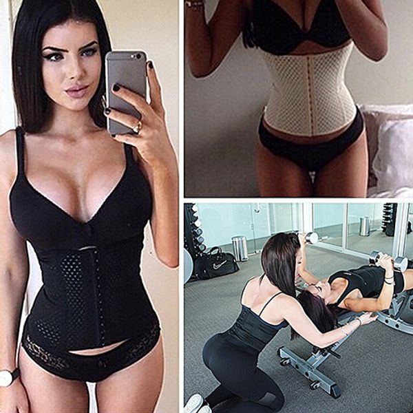 

steel boned postpartum venthole weight loss waist cincher shaper waist trimmer, Black;white