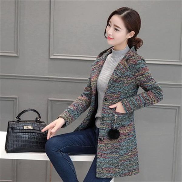 

autumn and winter coat female 2018 new slim hooded woolen coat in the long women's winter woolen, Black