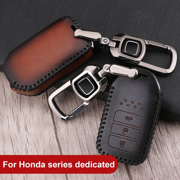 

car key case cover leather for 2016 2017 crv pilot accord civic fit keyless entry crv xrv lingpai binzhi jade