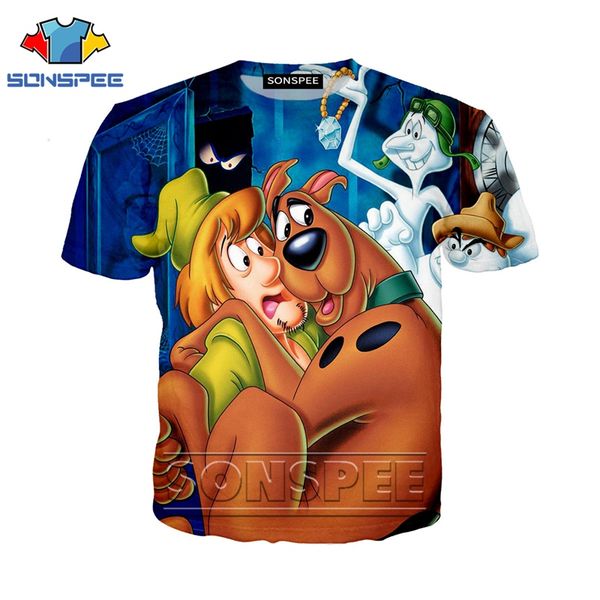 

anime 3d print t shirt men women homme scooby fashion t-shirt kids doo harajuku dog tees funny shirts homme tshirt a09, White;black