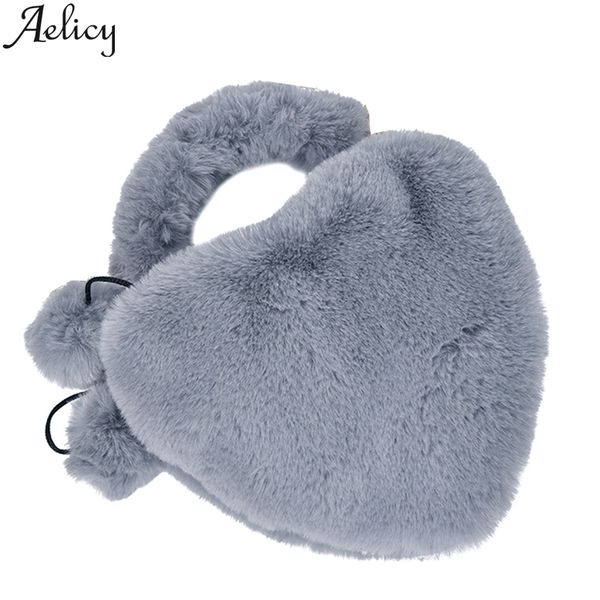 

aelicy solid color plush women messenger bags shoulder small heart-shaped crossbody messenger bags for women bag woman