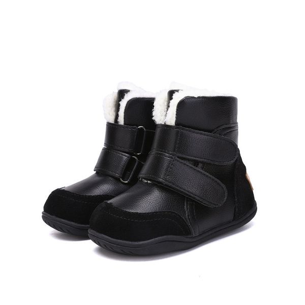 

fashion flexible kids boots for winter boys shoes girls shoes soft y190523, Black;red