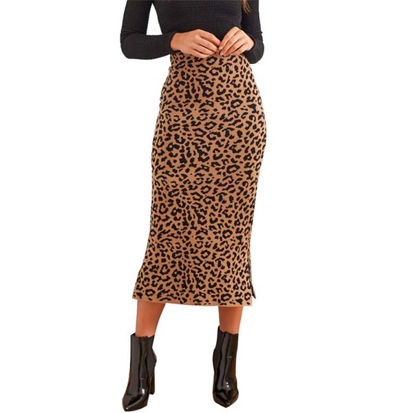 

женщины lady leopard party midi юбка bodycon высокая талия юбки карандаши весна s m l xl, Black
