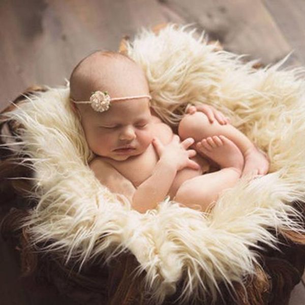 Neonato Pelliccia sintetica Prop Basket Filler Stuffer Puntelli per foto Baby Fotografia Fotografia Sfondo Sfondo Coperta Infantile Shoo