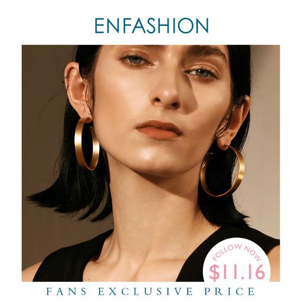 

enfashion vintage big hoop earrings matte gold color earings stainless steel circle earrings for women jewelry wholesale 171026, Golden;silver