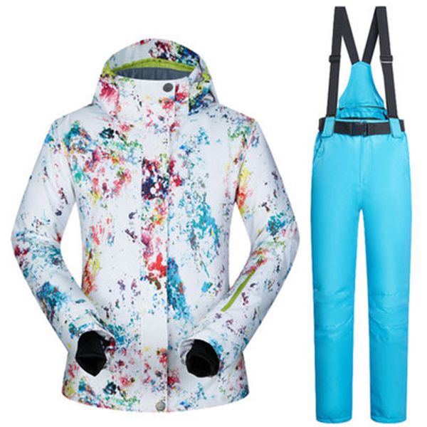 

new warm skiing suit women snowboard set thicken warm windproof winter snow suit female breathable outdoor waterproof ski wear