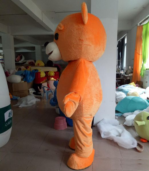 

2020 discount factory sale orange colour plush teddy bear mascot costume for to wear, Red;yellow