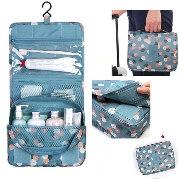 

waterproof hook cosmetic bag portable men and women makeup handbag foldable wall-mounted cosmetic finishing package