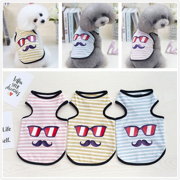 

5pcs pet clothes dog clothes pet clothing pet vest glasses beard vest casual dog vests