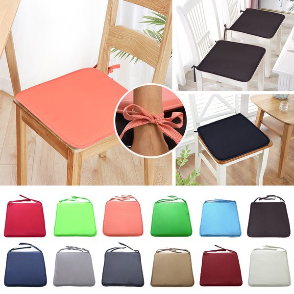 

didihou 2019 new arrive soft seat pad patio solid colorful garden square indoor dining tie on office chair foam cushions 37x37cm