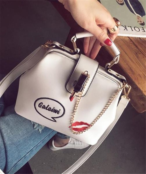 

2019 new ladies bag ladies shoulder bag fashion messenger cartoon printed handbag pu zipper