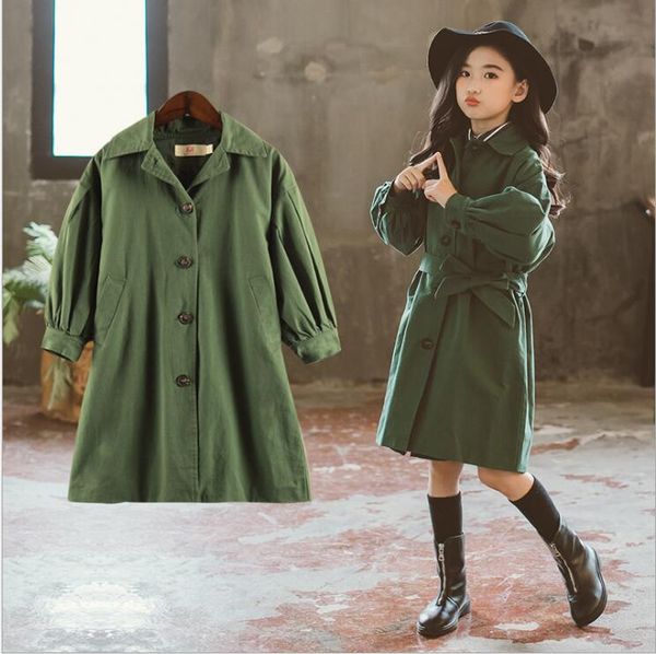 

2020 spring autumn jacket for girls fashion coats children clothing fashion high-grade big girls clothes outerwear long jackets, Blue;gray
