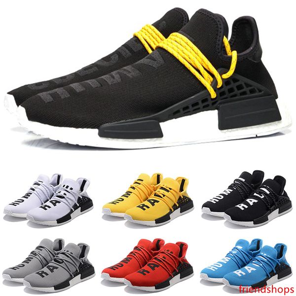 

nmd human race running shoes men women pharrell williams hu runner yellow black white red green grey blue sports sneakers size 5-12