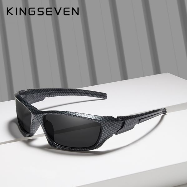 

kingseven brand 2019 limited sales tr90 polarized sunglasses men carbon fiber frame fishing driving eyewear sun glasses goggles y200415, White;black