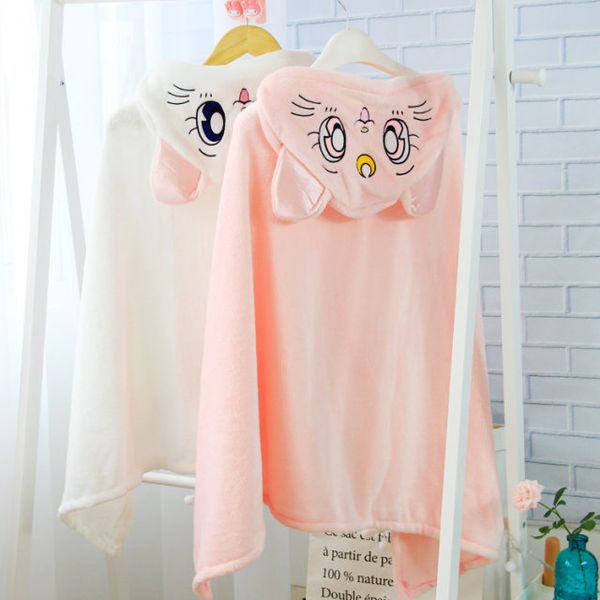 

beautiful girl cat cat cute hoodie hooded blanket fleece wearable throw blanket microfiber on sofa warm b203