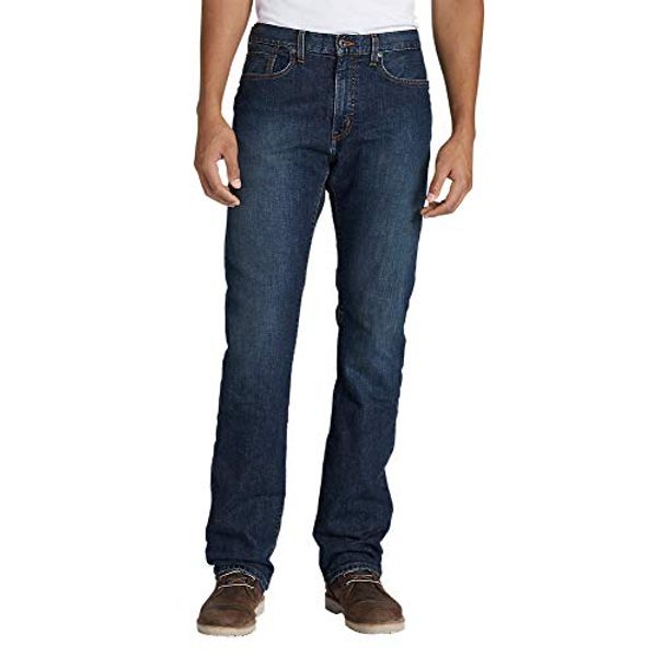 

eddie bauer men's flannel-lined flex jeans - straight fit, Blue