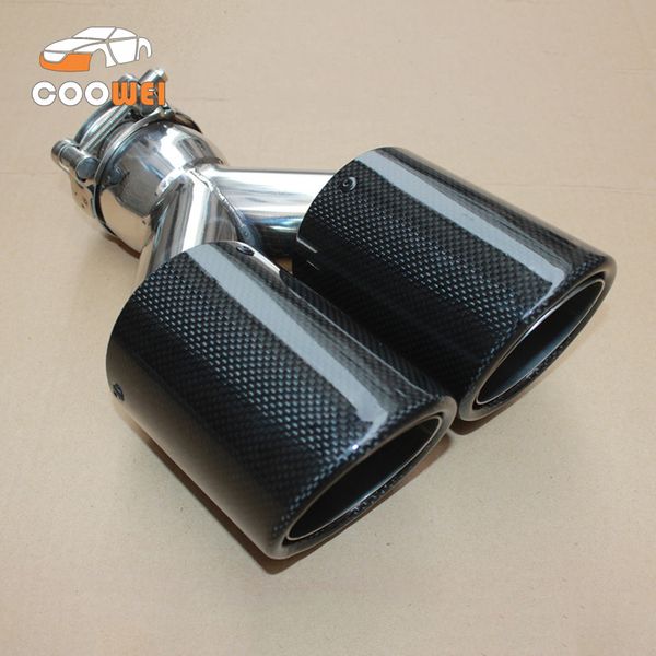 

101mm outlet carbon fiber stainless steel car exhaust tip ak carbon fiber exhaust muffler dual tips 1pcs