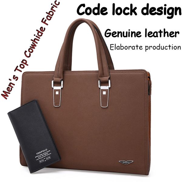 

code lock men's leather business handbag cross men's fashion shoulder bags england messenger bag briefcase folder al