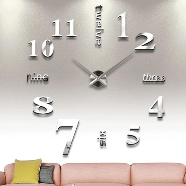

diy wall mounted clock modern unique numbers design decorative