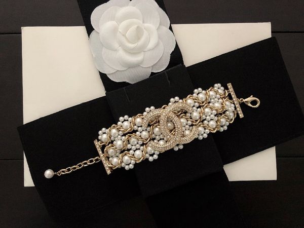 

дизайнер письмо pearl ткачество браслет 2020 новое высокое качество с коробкой горячее надувательство моды красивых роскошных аксессуаров бе, Black;gray