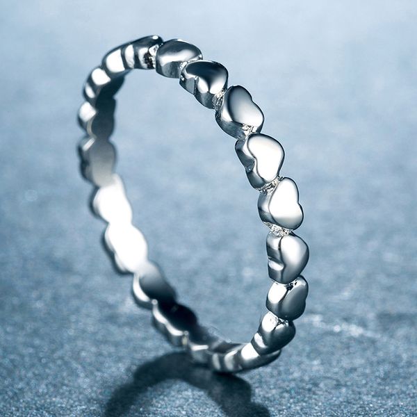 

huitan wish selling heart shaped winding ring white women's fashion jewelry silver plated promise rings for couples, Slivery;golden