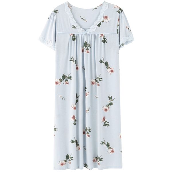 

new short sleeve long shirt sleep shirt viscose nightie nighty dressing gown night wear dressing gown home dress floral v neck, Black;red