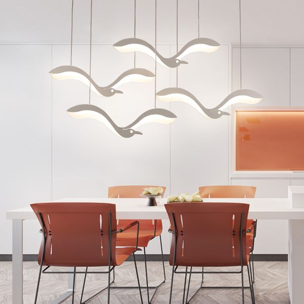 

personality seagull dining room led pendant lamp simple modern bedroom study pendant lights creative kitchen bar hanging light fixtures