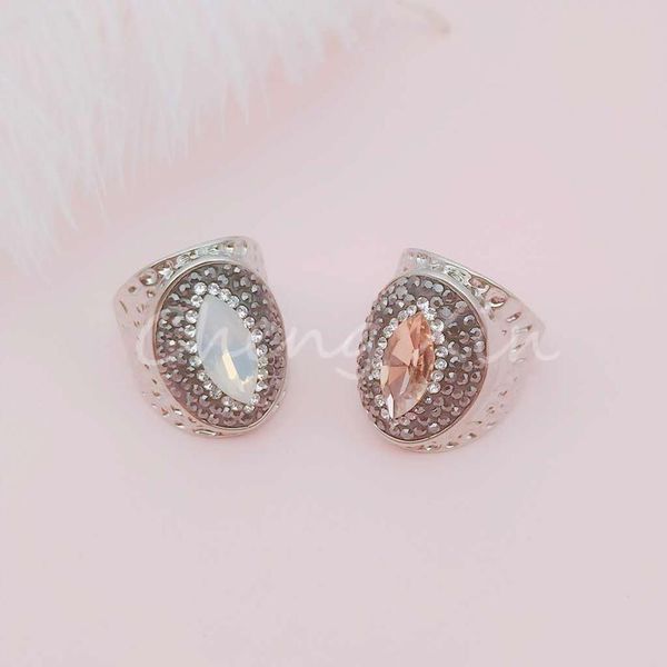 

five pairs of crystal zircon set adjustable ring women's fashion ring, Golden;silver
