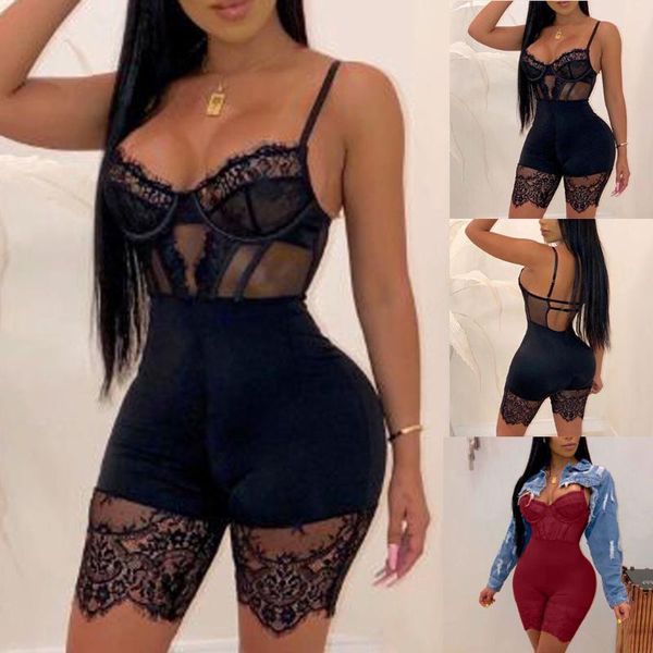 

one-piece garment women lingerie jumpsuit lace bodysuit underwear lace suspenders underwear set mujer, Red;black