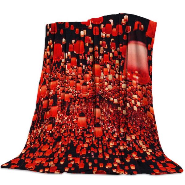 

red lantern art throw blanket soft comfortable velvet plush blankets warm sofa bed sheets
