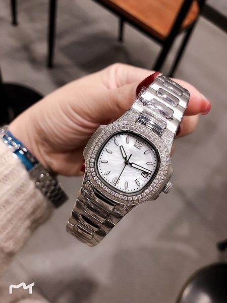 

Nautilu full diamond watch automatic movement mechanical waterproof women 039 watch 32mm women 316l tainle teel watch