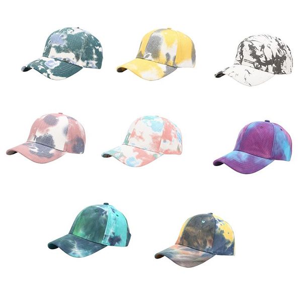 

fashion tie dye baseball cap colorful graffiti snapback hip hop cotton hat men women outdoor leisure sun chapeau headwear suppli, Yellow